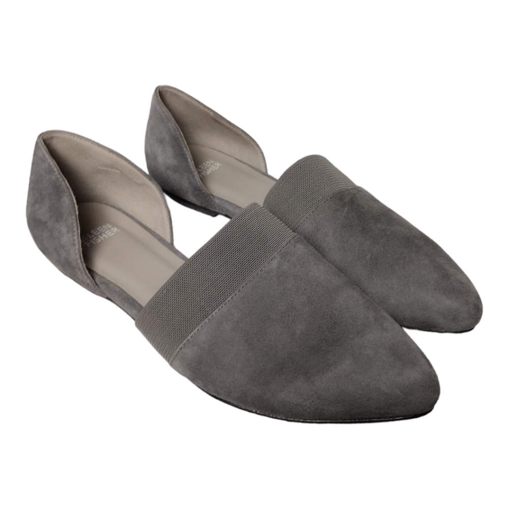 Eileen Fisher Suede Flute Pointed Toe D'Orsay Flats As/Is
